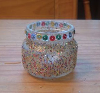 Craft Ideas Empty Baby Food Jars on Christmas Glitter Candle Holder From Baby Food Jar